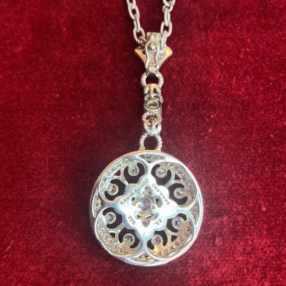 🩶 NWOT JUDITH RIPKA STERLING SILVER STATION NECKLACE WITH CZ VINTAGE PENDANT! - Picture 4 of 16